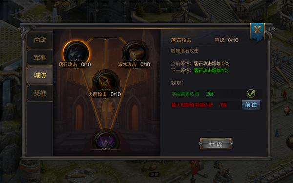 《我的王朝》手游学院科技树城防系有哪些科技？城防系科技详解