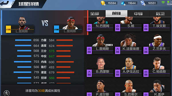 最强NBA手游SS级与A级詹姆斯对比分析 詹姆斯实战技巧
