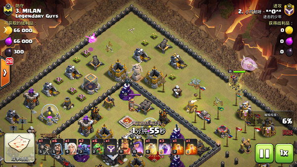 部落冲突防空阵三星打法 皮卡龙宝双王流打法要点