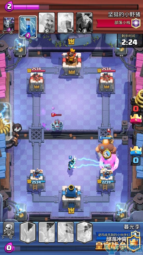 皇室战争中坦克卡组推荐：暗毒巨矿流卡组百变推进