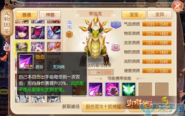 梦幻诛仙手游PVP热门宠帝炎龙技能选择攻略