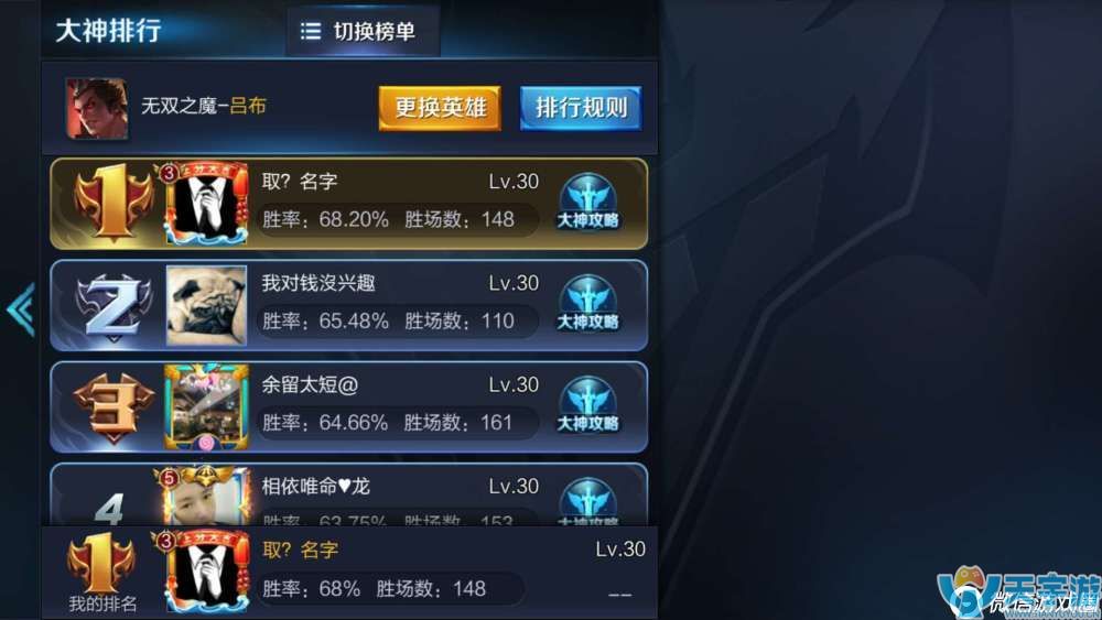 王者荣耀吕布玩法心得分享 单排1000场胜率70%