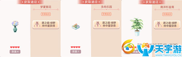 《奇迹暖暖》绿野林中屋家具盘点
